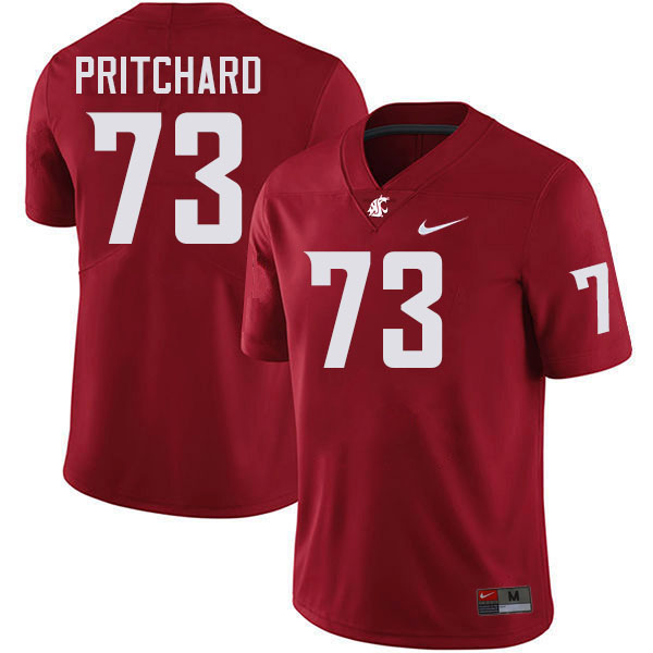 Men #73 Nathan Pritchard Washington State Cougars College Football Jerseys Stitched-Crimson